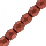 Abalorios facetadas cristal Checo Fire Polished 3mm - Copper